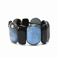 【受注商品】牛角ブレスレット 楕円 青黒
