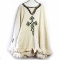 エチオピア手つむぎ手織刺繍ポンチョ 一点物 01