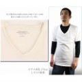 オーガニックコットンTシャツ　メンズVネックL　白SZ織