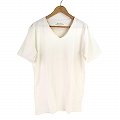 オーガニックコットンTシャツ　メンズVネックL　白SZ織