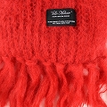 【SALE】ラモヘアマフラー 20x135 レッド 起毛フリンジ12CM @10000→8000円