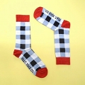靴下 MENS 26-29.5CM 紺チェック赤 @1600→1280円