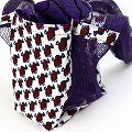 パーニュバッグ ロングメッシュショルダー 正方形 両脇メッシュ 紫