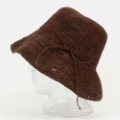 【SALE】ラフィア細編み帽子楕円 つば9 コゲチャ @\6500→5200