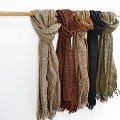 ランバランディ野蚕 180x40 草木染ナチュラルxウコンユーカリ