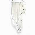 【SALE】 サバハールSABAHARフレンチスカーフ(綿) 白グレー01