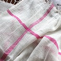 【SALE】 サバハールSABAHARフレンチスカーフ(綿) 白ピンク02