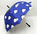 カンガ長傘 牛角ハンドル 青01