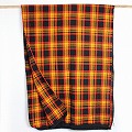 マサイブランケット起毛 黒xオレンジx赤 ブンゴマ