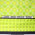 カンガ ケニア フチ縫い UZIMA WAKO FARAJA YANGU 黄緑
