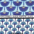 カンガ ケニア フチ縫い NAKUOMBEA KHERI POPOTE ULIPO ブルー