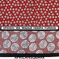 カンガ ケニア フチ縫い UPENDO WA WAZAZI HUNIPA FURAHA 赤