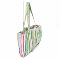 キコイストライプ　横長トートバッグ グリーン