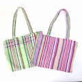キコイストライプ　横長トートバッグ グリーン