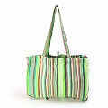 キコイストライプ　横長トートバッグ グリーン