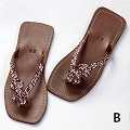 【SALE】↓ケニア革ビーズサンダル 36(08SS) @3800→3040円