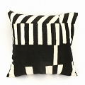 泥染クッションカバー45x45白黒四列