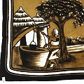 泥染め絵 アフリカ地図 特大  一点物