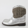 【SALE】ラメラインキリムブーツ シルバー　\28000→19600