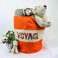 セネガル ロゴ入り筒バッグ 青 VOYAGE 一点もの02