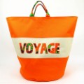 セネガル ロゴ入り筒バッグ オレンジ VOYAGE 一点もの03