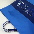 セネガル ロゴ入り筒バッグ 青 VOYAGE 一点もの01