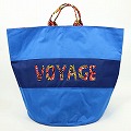 セネガル ロゴ入り筒バッグ 青 VOYAGE 一点もの05