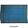 スペシャルカンガ タンザニア製 ケニア重ね染め フチ縫い 青 NAOMBA MUNGU KILA JEMA ANISHUSHE