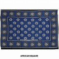 スペシャルカンガ タンザニア製 ケニア重ね染め フチ縫い 青 MUNGU WETU NI MWEMA DAIMA