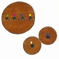 バーククロス ラフィア刺繍コースター 大 アソート