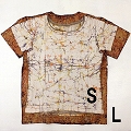 バティックTシャツ L タクシー赤茶