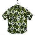 バティック布シャツ L 半袖 01