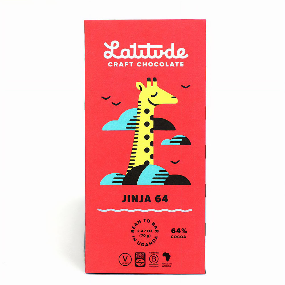 2021新商品 ラティテュード クラフト チョコレート ダーク 64% JINJA ジンジャ Latitude ウガンダ産 非脱臭ココアバター使用  乳化剤不使用 各種チョコレートアワードでも話題<br>