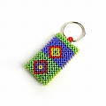 ミニビーズ四角キーホルダー ダイヤ