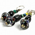 ガラスビーズキーリング 黒