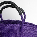 サイザルバッグ共手9インチ ハンドル黒革巻き 紫
