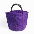 サイザルバッグ共手9インチ ハンドル黒革巻き 紫