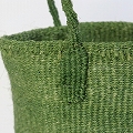 サイザルバッグ共手9インチ ハンドル革巻き 緑