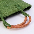 サイザルバッグ共手9インチ ハンドル革巻き 緑
