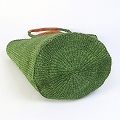 サイザルバッグ共手9インチ ハンドル革巻き 緑
