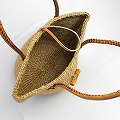 サイザル手提げ 大 木留め三角縫い カーキ