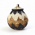 ズールーバスケット壺 UKHAMBA 蓋付き DGAXZ 18_20 2502 一点物