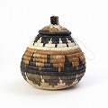 ズールーバスケット壺 UKHAMBA 蓋付き DGAXZ 18_20 2504 一点物