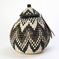 ズールーバスケット壺 UKHAMBA 蓋付き DAXZX 21_24 2509 一点物