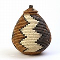 ズールーバスケット壺 UKHAMBA 蓋付き DIXZX 25_27 2502 一点物