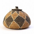 ズールーバスケット壺 UKHAMBA 蓋付き DIXZX 25_27 2503 一点物