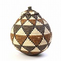 ズールーバスケット壺 UKHAMBA 蓋付き DIXZX 25_27 2505 一点物