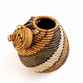 ズールーバスケット壺 UKHAMBA 蓋付き DIXZX 25_27 2601 一点物