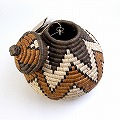 ズールーバスケット壺 UKHAMBA 蓋付き DIXZX 25_27 2604 一点物