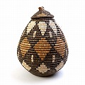 ズールーバスケット壺 UKHAMBA 蓋付き DIXZX 25_27 2610 一点物